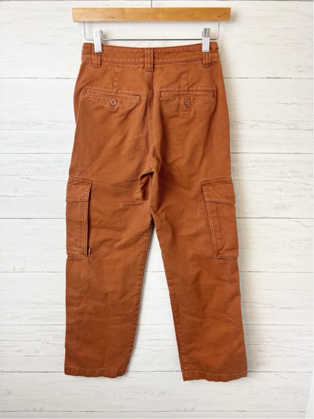 Aritzia TNA Troop Cargo Pant in Garment Dyed Warm Umber 00 - MidRise 100% Cotton - Picture 5 of 12